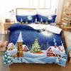 Cartoon Christmas Santa Claus Send Gifts Duvet Cover Digital Printing Christmas Tree Fashion Duvet Cover For Children Boys Girls