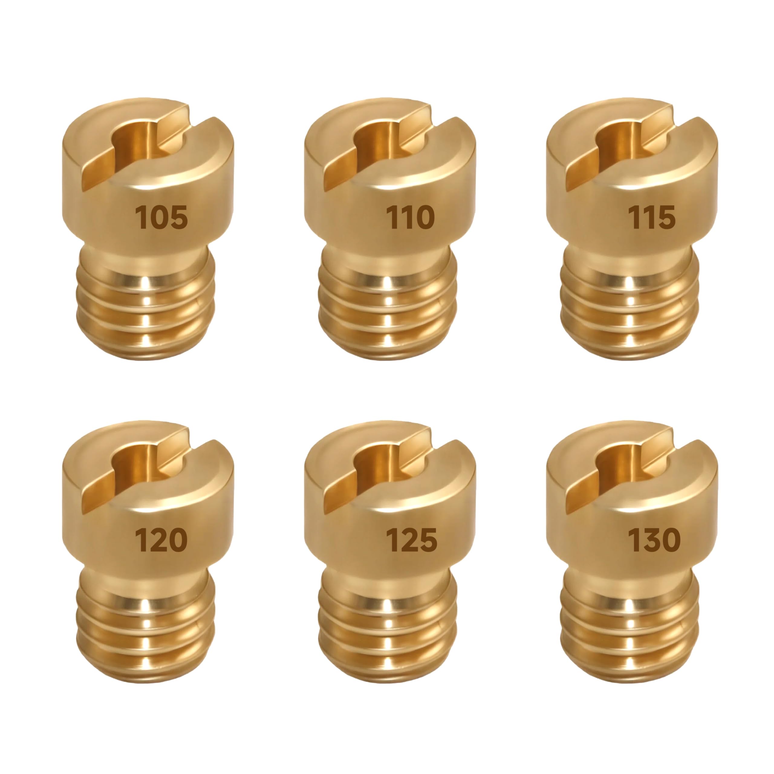

foefen Main Jet Set Carburetor Setting Compatible with Keihin Round/Large #105-#130 6Pcs