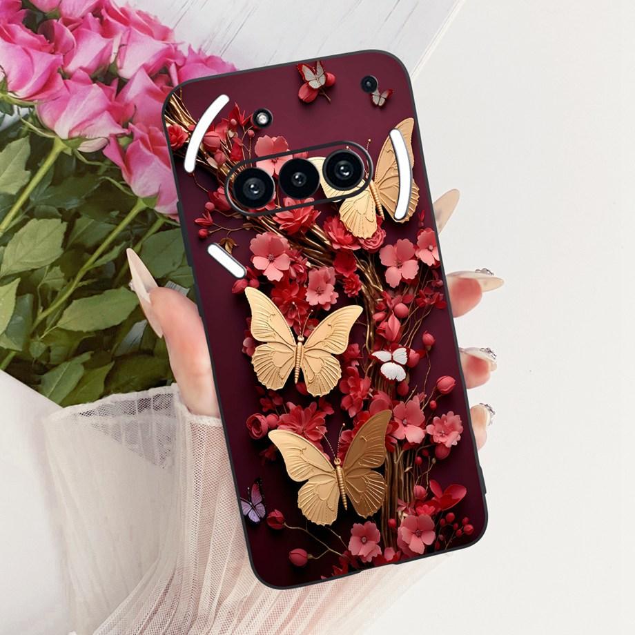 For Nothing Phone (3a) Pro (2a) Plus (1) Phone Case Luxury Flower Butterfly Cartoon Bow Pattern Back Cover Soft TPU Silicone Bag