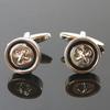 Cufflinks Stitched Black Cufflinks cf139 [Kamakura Workshop] (Cufflinks)