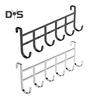 Storage Rack with 6 Hooks Sturdy Construction Strong Load-bearing Simple Installation Clothes Hanger Stainless Steel Hook