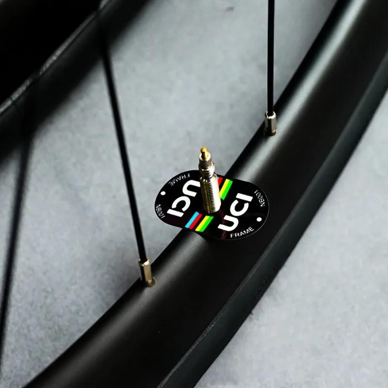 2PcsUCI Certified Bicycle Valve Sticker - Scratch Resistant, High Quality PVC Material for Road and Mountain Bike