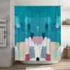 Abstract Wall Art Decor Blue Palette Shower Curtain for Bathroom Creative Modern Design Waterproof Fabric with Rod Pocket (Green