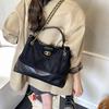 Vintage Suede Tote with Diamond Chain - Large Capacity, Small Fragrance Style, Frosted Finish