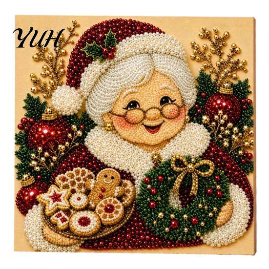 Seasonal Crafting Kits for Beginners Halloween Christmas DIY Faux Pearl Diamond Painting Kit, Rhinestone Art Craft Handmade Wall Hanging Decorations