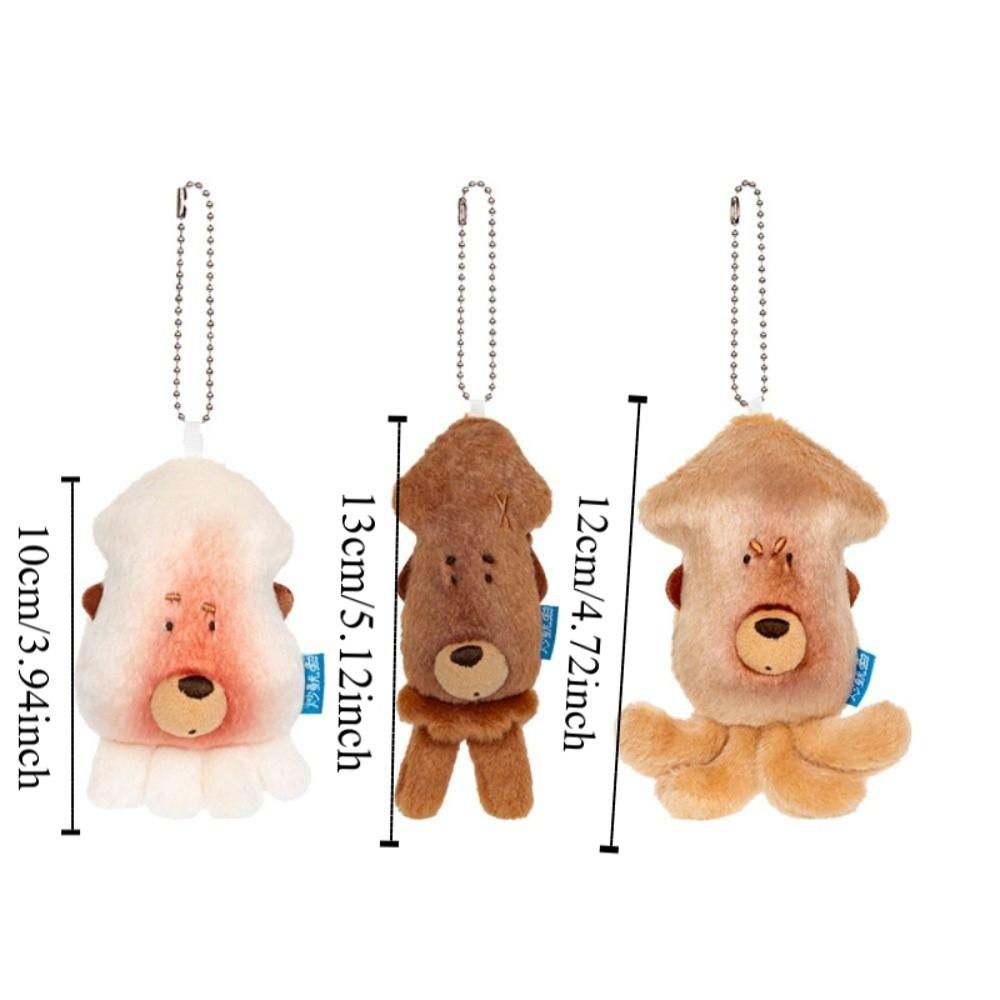 PP Cotton Squid Plush Keychain Fluffy Squid Plush Keyring Squid Plush Doll Pendant  Children