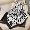 Silk-Feel 90x90 Women's Korean Style Spring/Summer Versatile Printed Square Scarf