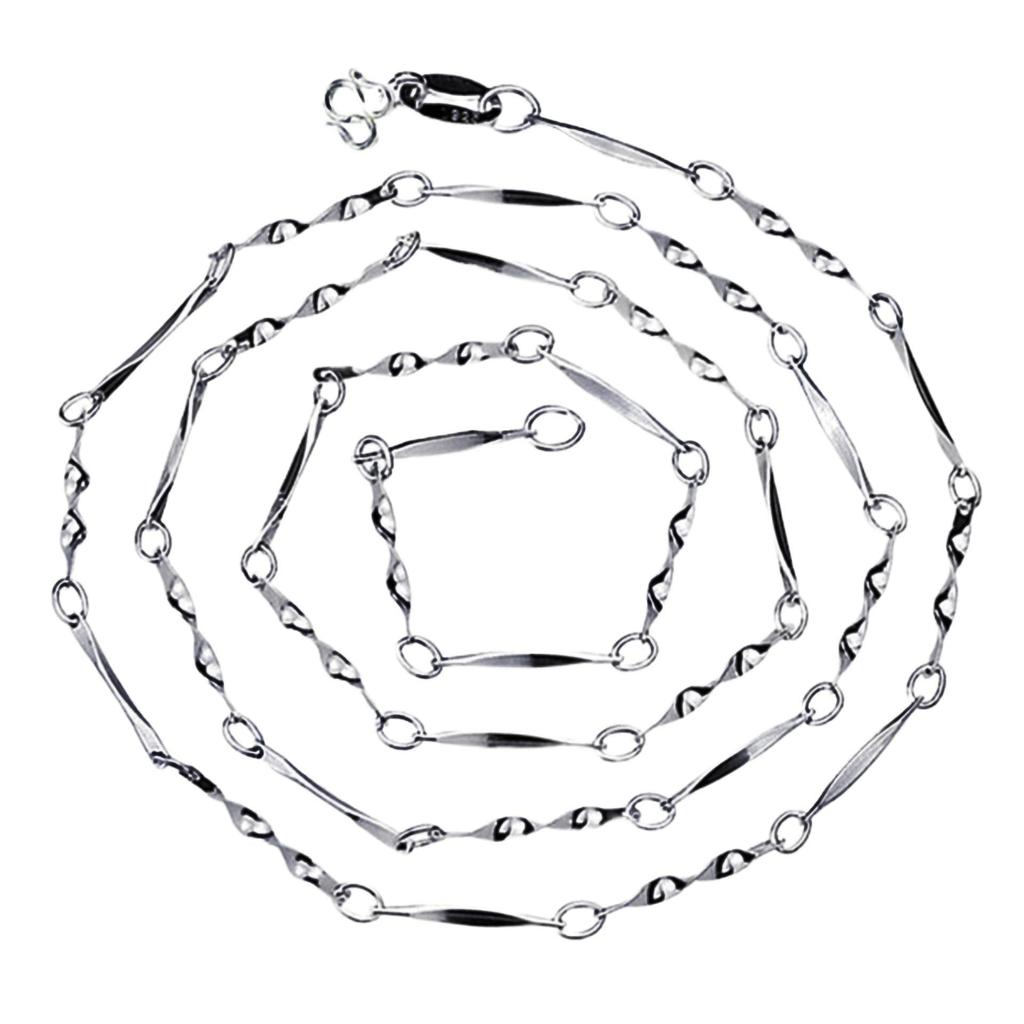 Všestranný stříbrný náhrdelník s klíční kostí: Hadí kost, vodní vlna, styly Yuanbao.