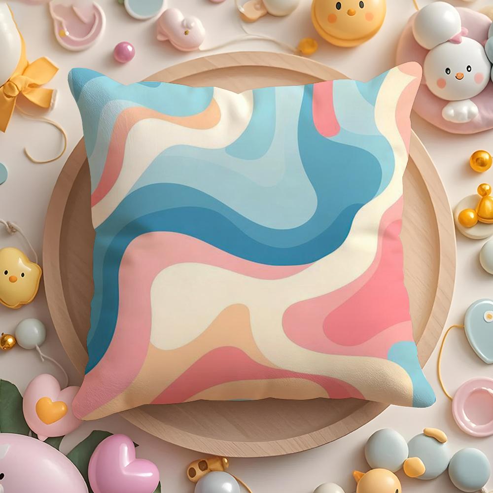 HOT Abstract Colorful Pattern Cushion Cover Home & Car Multi-Scene Pillow Cover - Reversible, Soft & Durable for Daily Use