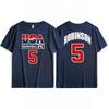Us Men's Basketball Team Training T-shirt Top, Retro Sporty Casual Short-sleeved Breathable Quick-drying High-quality Sportswear