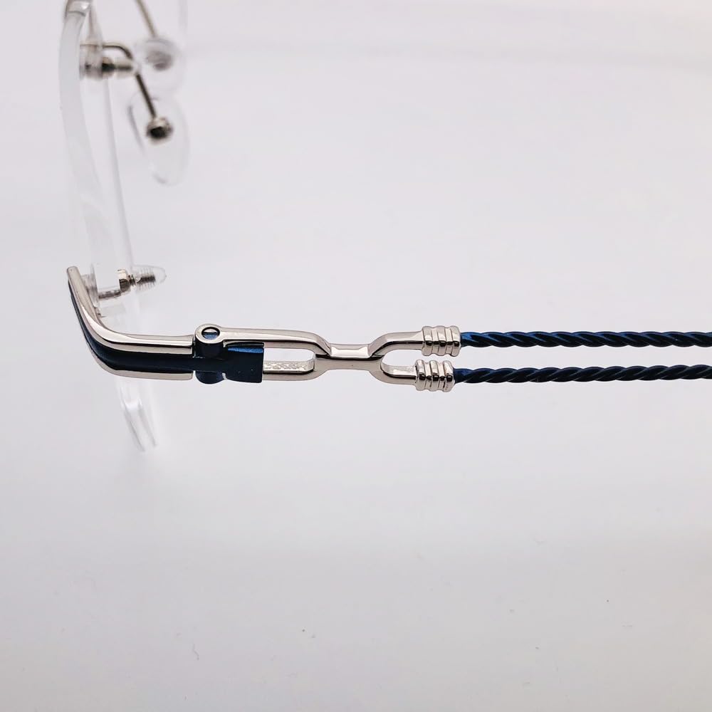 RSINC Rimless Frame Spectacle Eyeglass Metal Cup Durable Frames TS250 56-16-143 C5 BR 3 (Silver Blue) FR Silver Blue TS250 C5 | BR 3