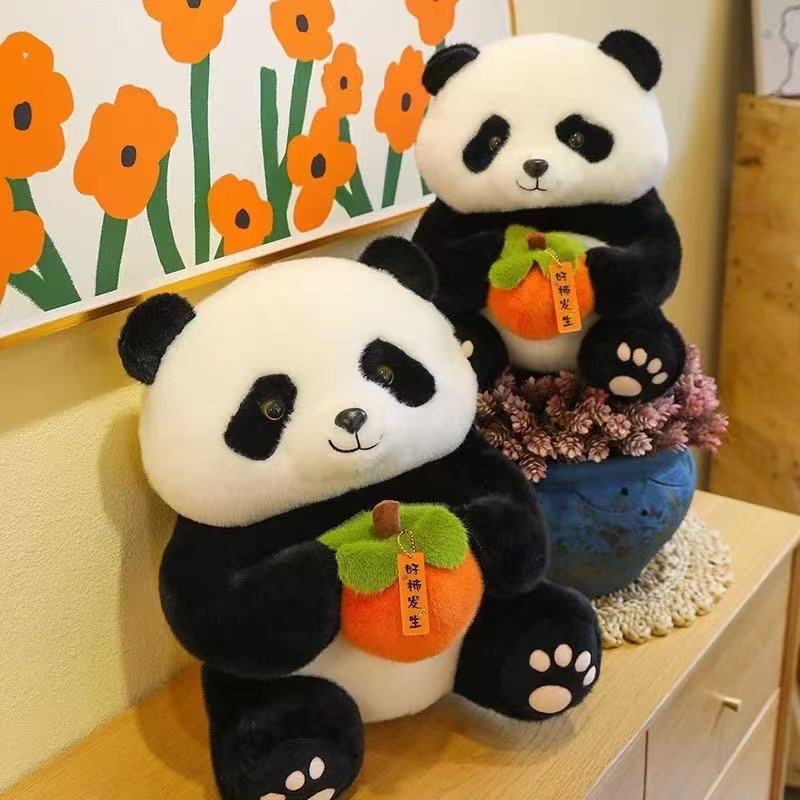 Internet celebrity persimmon panda doll simulation giant panda plush toy pillow doll children's birthday gift gift