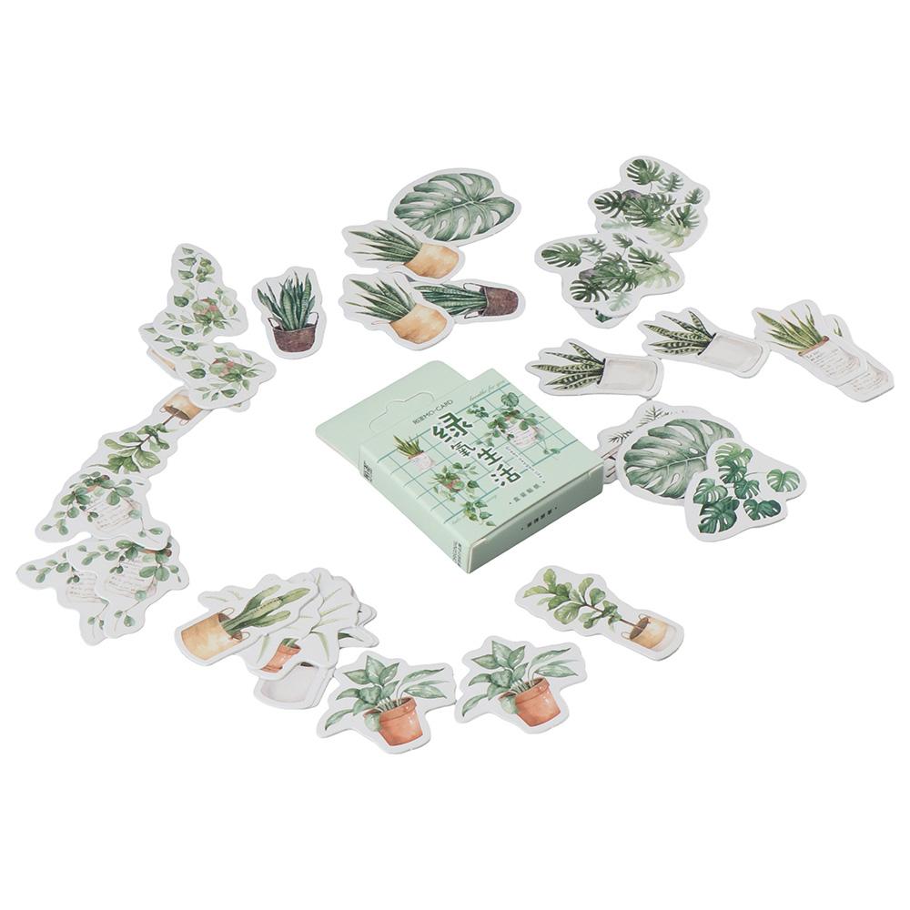 

180 шт., зеленые наклейки, ПВХ, наклейки в виде листьев, зеленые наклейки с растениями, наклейки с растениями, сделай сам