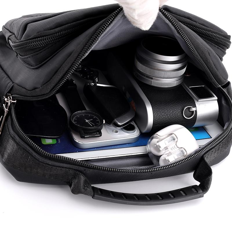Men's Business Document Bag Lightweight Large Capacity Multi-Compartment Crossbody Bag Commuter Shoulder Bag