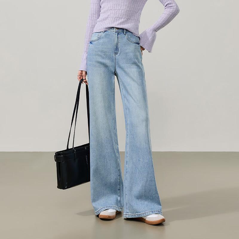 ESE-Y Women's High-Waisted Lyocell Cotton Bootcut Jeans