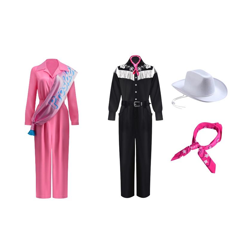 Barbie-Filmkostüm 2023 aus eisblauem Hanfgewebe mit PU-Material