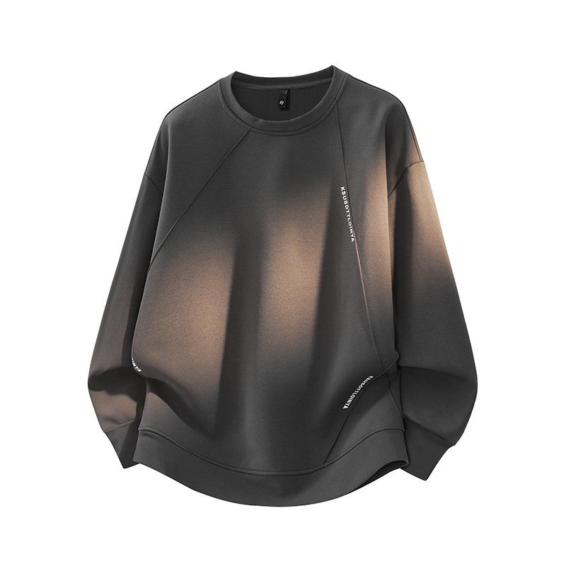 Men's Ribbed Fleece-Lined Plus Size Base Layer Top - Autumn/Winter Fashion Outerwear