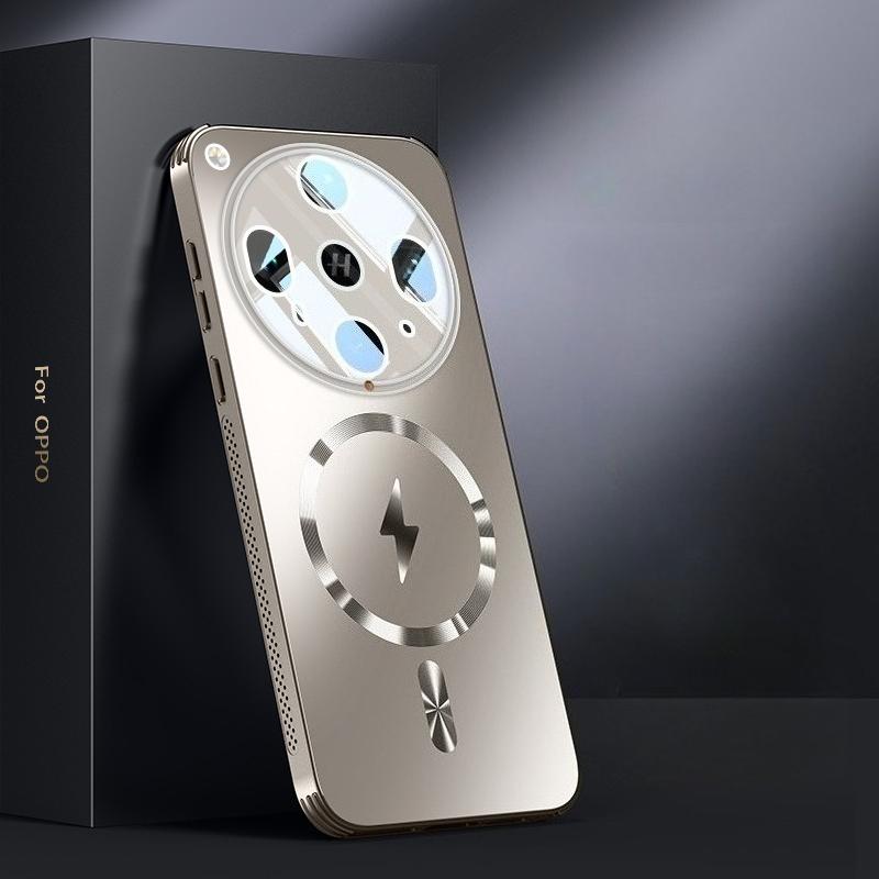 For Magsafe Trådløst Ladeetui for OPPO Find X8 Ultra Magnetisk Frostet Støtsikker Linsefilm Beskyttelse Hardt Deksel for OPPO Find X8s X8 Pro Støtfanger