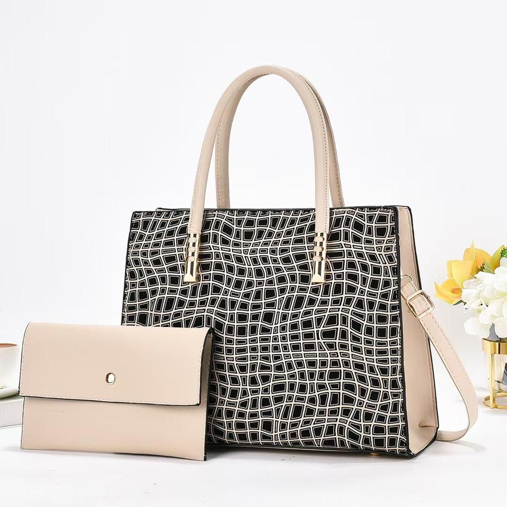 Luxury Design Tote Bag for Women, Leather Business Office Work Commuting Female Shoulder Bag with Small Clutch Handbag Purse