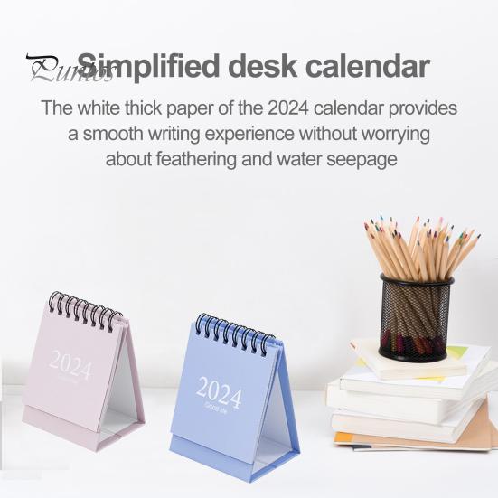 Mini-Tischkalender, Spiralspule, Seitenwechsel, Datumsaufzeichnung, 12-Monatskalender für die Planung, Ereignisprotokoll, tragbar, einfacher Stil, Planbuch, Jahr