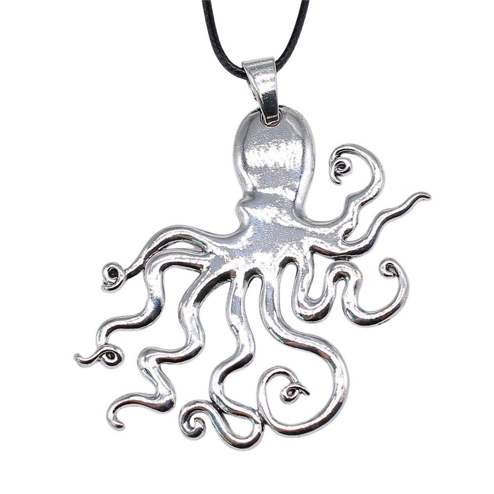 45cm Necklace Leather Chain Big Marine Life Minimalist Jewelry Components QN047