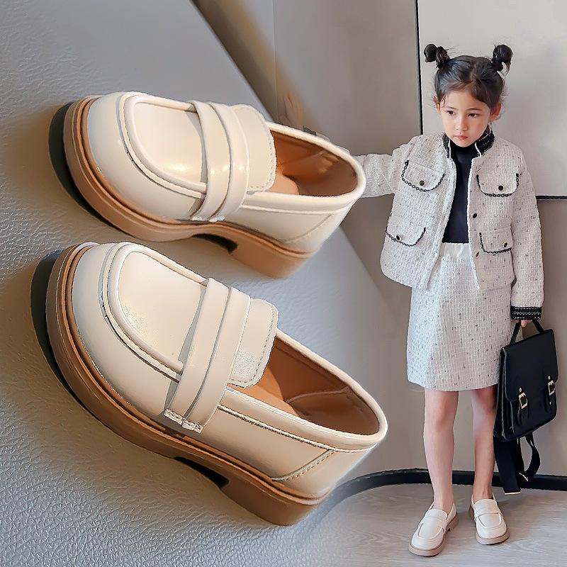 Summer spring and autumn jk single shoes British style baby black children's small leather shoes girls' shoes loafers 2025 new