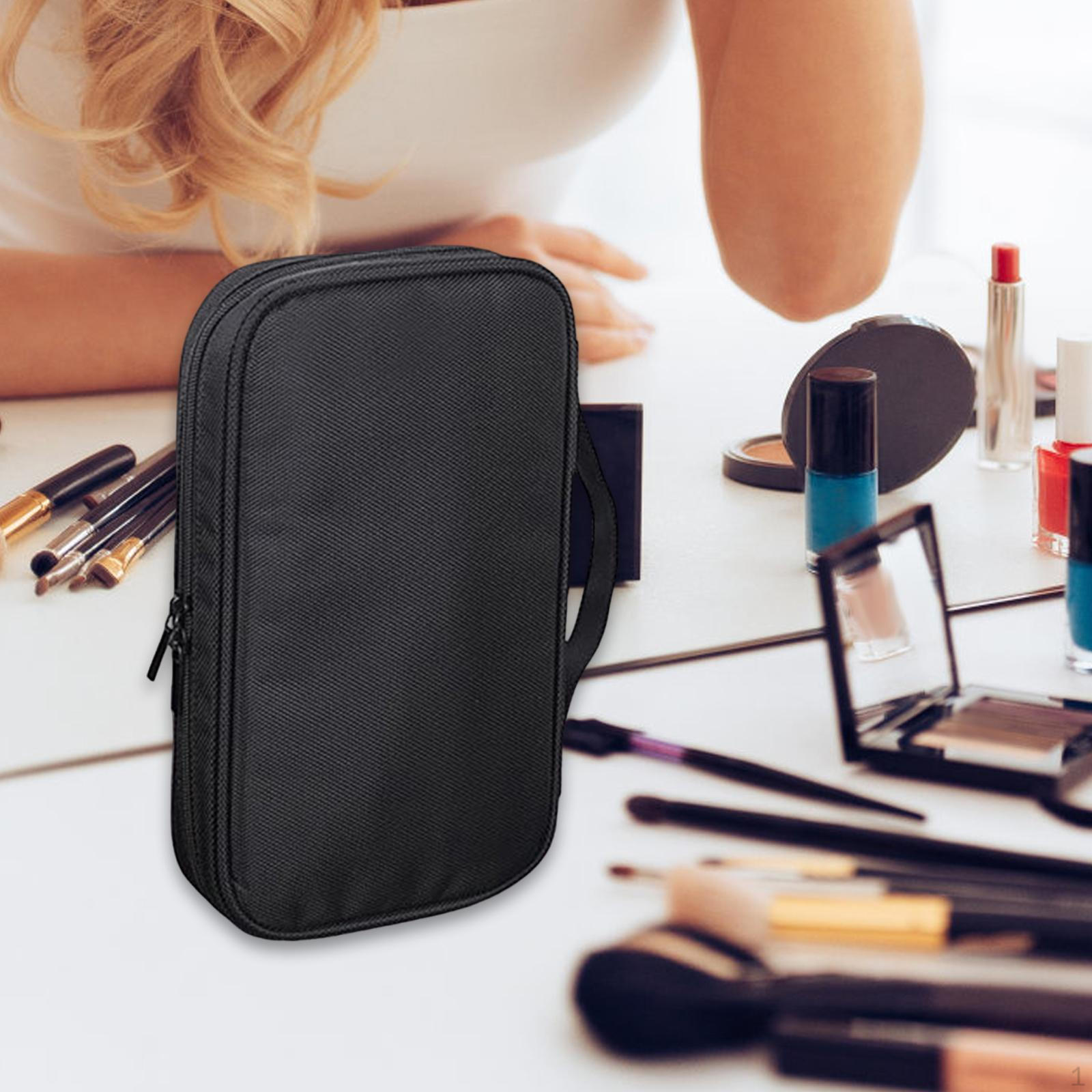 

Makeup Organizer Black Portable Multifunctional Oxford Cloth Cosmetic Brush Storage L