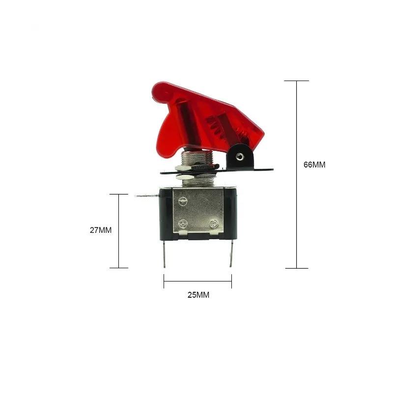 12V 20A ATV Motorcycle Car Modification Switch 3Color LED Toggle Switch Control ON/OFF+Aircraft Missile Style Flip Up Cover