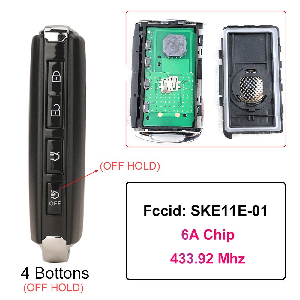 SKE11E-01+6A chip+433.92Mhz Car Smart Remote Key Fob for Mazda 3 6 MX-5 MIATA CX-9 CX-3 CX-5 CX-30 Axela CX-4 CX-8 CX9 2019-2023