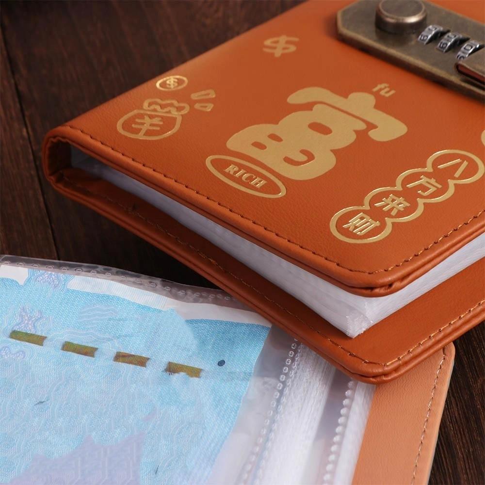 50Sheets Saving Money Binder PU Leather Planner Organizer Account Book  Office Stationery Supplies