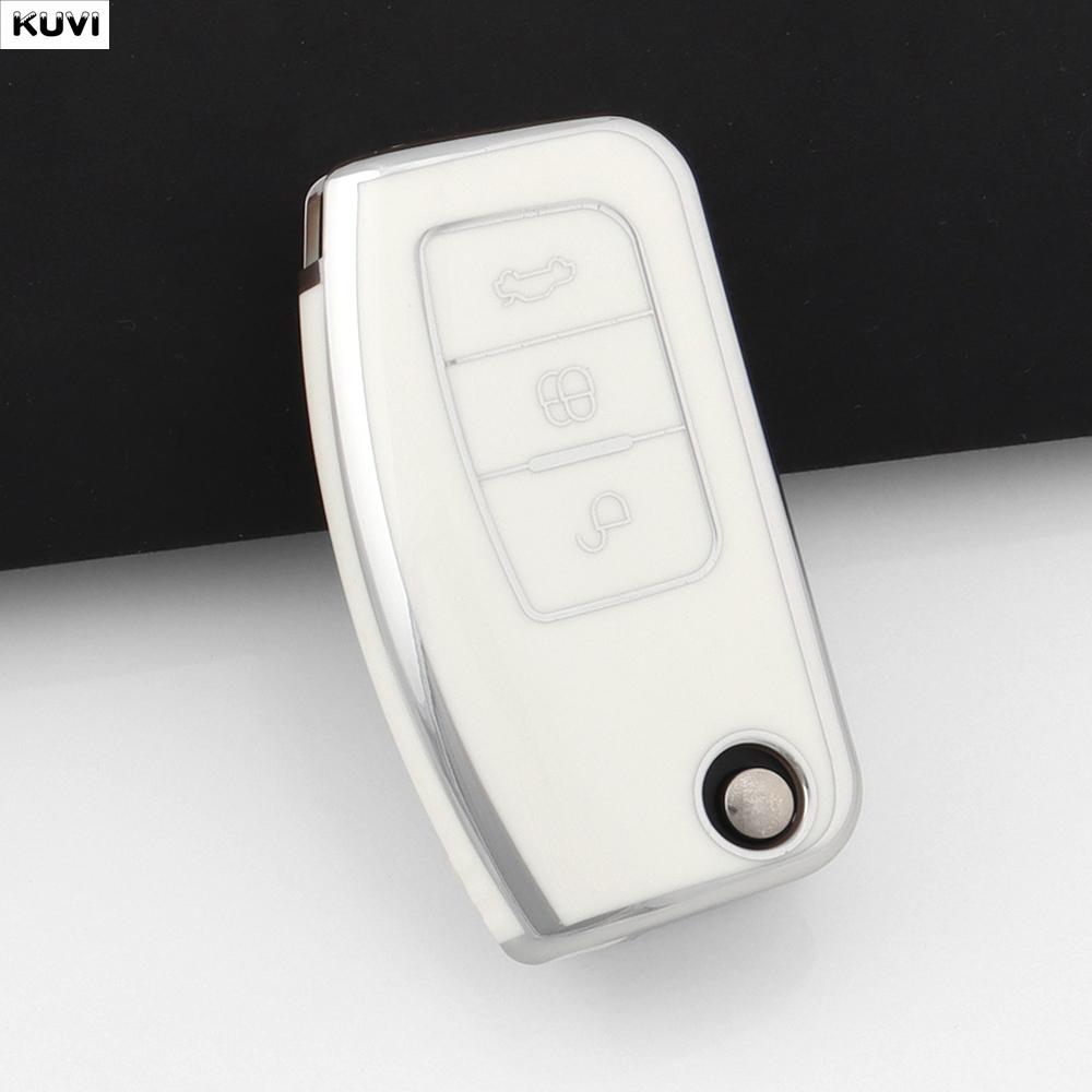 

Pink Tpu Car Key Cover Case Fob Keychain Shell For Ford Fiesta Focus 2 Ecosport Kuga Escape Falcon B-Max C-Max Eco Sport Galaxy