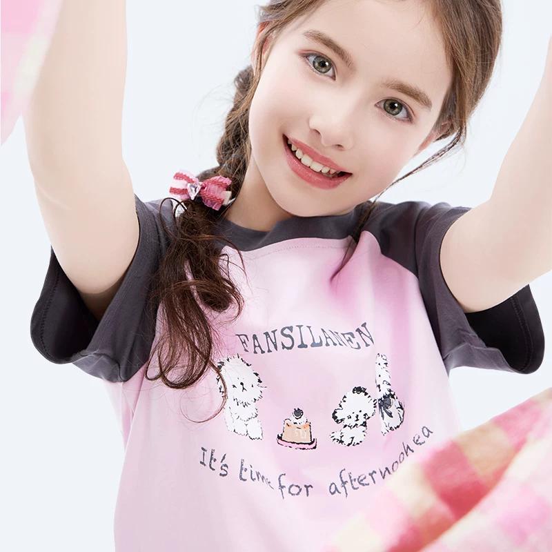 Girls' Animal Print Short Sleeve T-Shirt