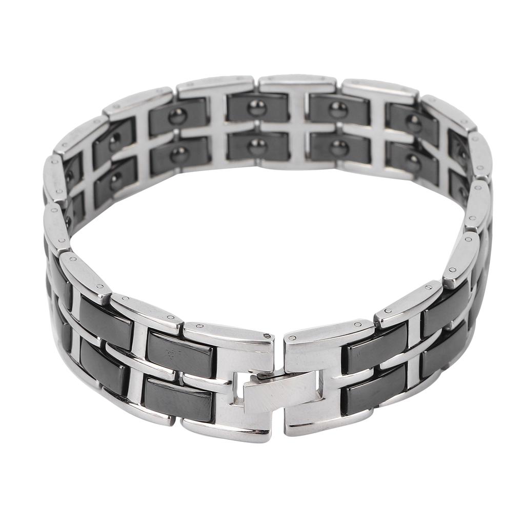 Bransoletka Magnetyczna Prosta Stal Tytanowa Czarna Bransoletki do Terapii Magnetycznej na Uśmierzenie Bólu