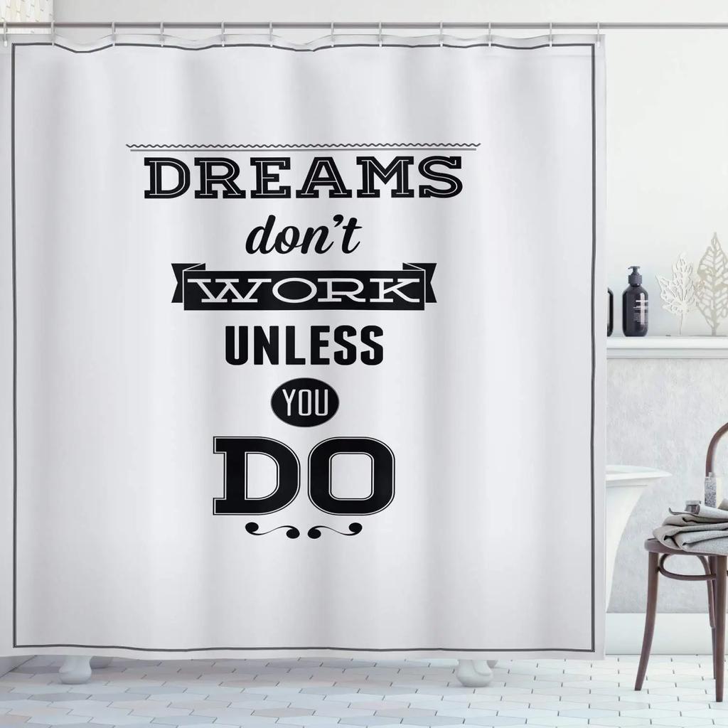Inspirational Quotes Shower Curtain For Teen Boy Girl Waterproof Polyester Shower Curtain Bathroom Accessories Bathtub Screen