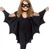 Children's Bat Cape Set: Black Catwoman Jumpsuit with Eye Mask