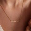 Hot Sale Stainless Steel AMA English Alphabet Hand Painted Mom Necklace Mother's Day Gift Simple Clavicle Chain