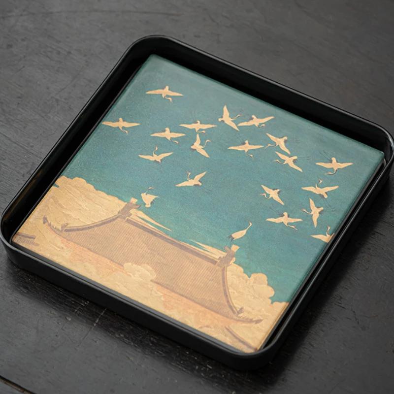 Chinese Creative Tea Tray Retro Water Absorption Serving Coffee Trays Gongfu Kung Fu Teacups Holder Household Teaware Tea Table