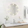 Vidaxl Round Glass Wall Mirror with LED Lights