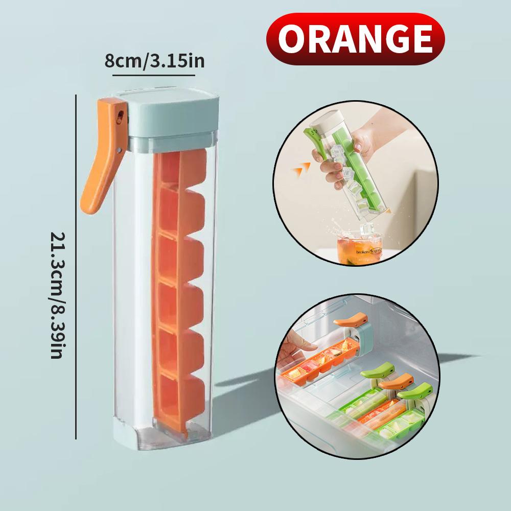 

Форма для льда с крышкой, легкое извлечение одним нажатием, подходит для коктейлей/виски, легко моется, идеально подходит для домашних баров/вечеринок оранжевый