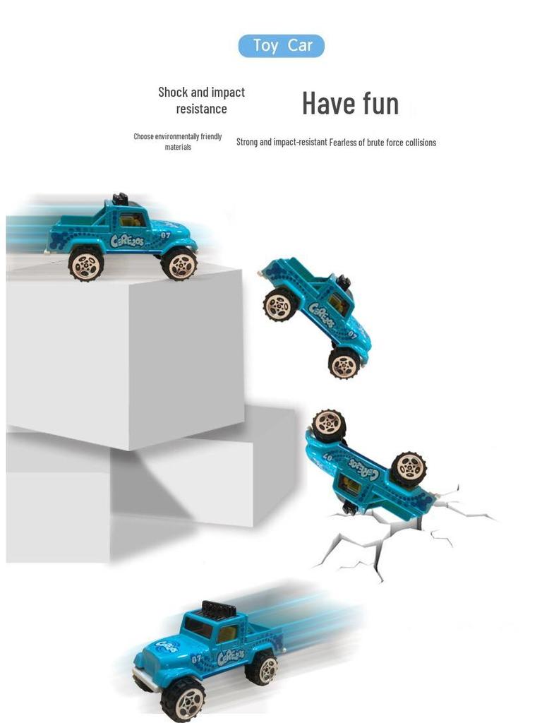 Off-road 1:64 Alloy Car Model - Eight Colors, Slide Toy for Boys, Simulated Metal Vehicle.