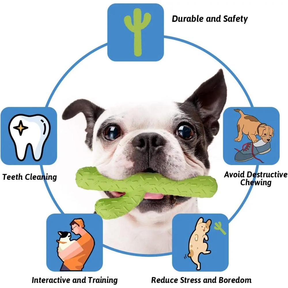 Dog Chew Toys for Aggressive Chewers Durable Rubber Cactus Tough Toys for Training Cleaning Teeth Interactive Dog Toys for Dog