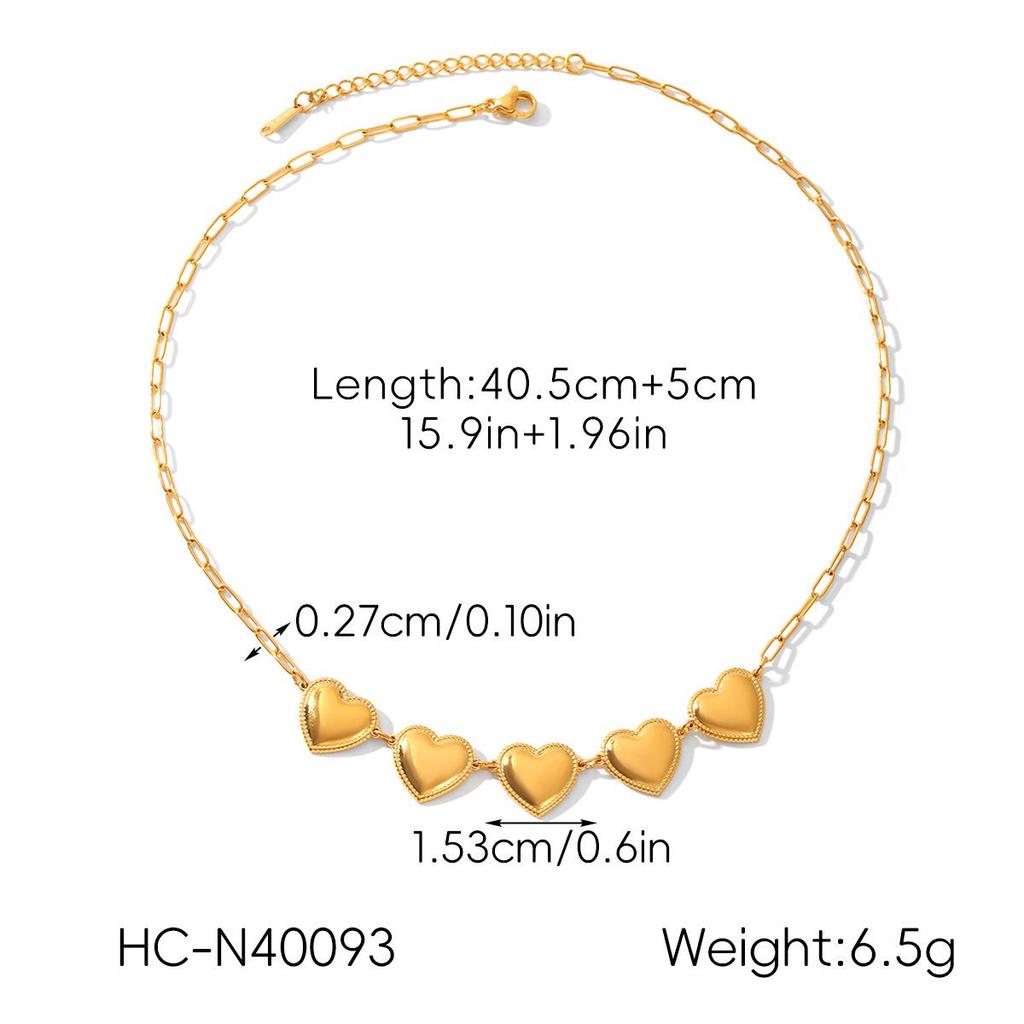 Luxury Stainless Steel Heart Pendant Necklace for Women - High-End Titanium Steel Choker