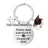 2026 Graduation Inspirational Stainless Steel Keychain Pendant