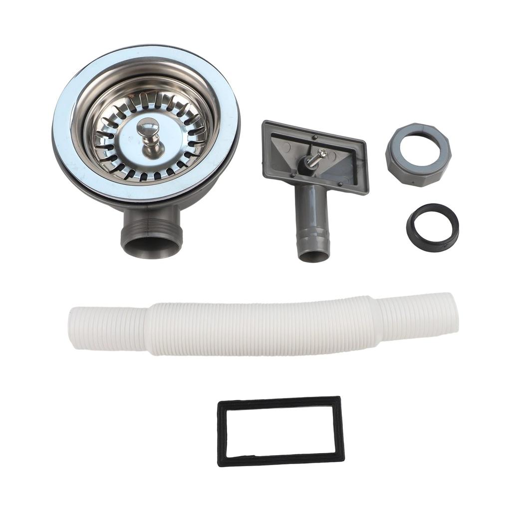 Kitchen Installation Stainless Steel Sink Overflow Kit Easy Install Sink Drain Kit Cleaner Flexible Drainage Solution