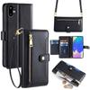 For Samsung Galaxy F06 5G Leather Case Zipper Pocket Wallet Phone Cover with 2 Straps