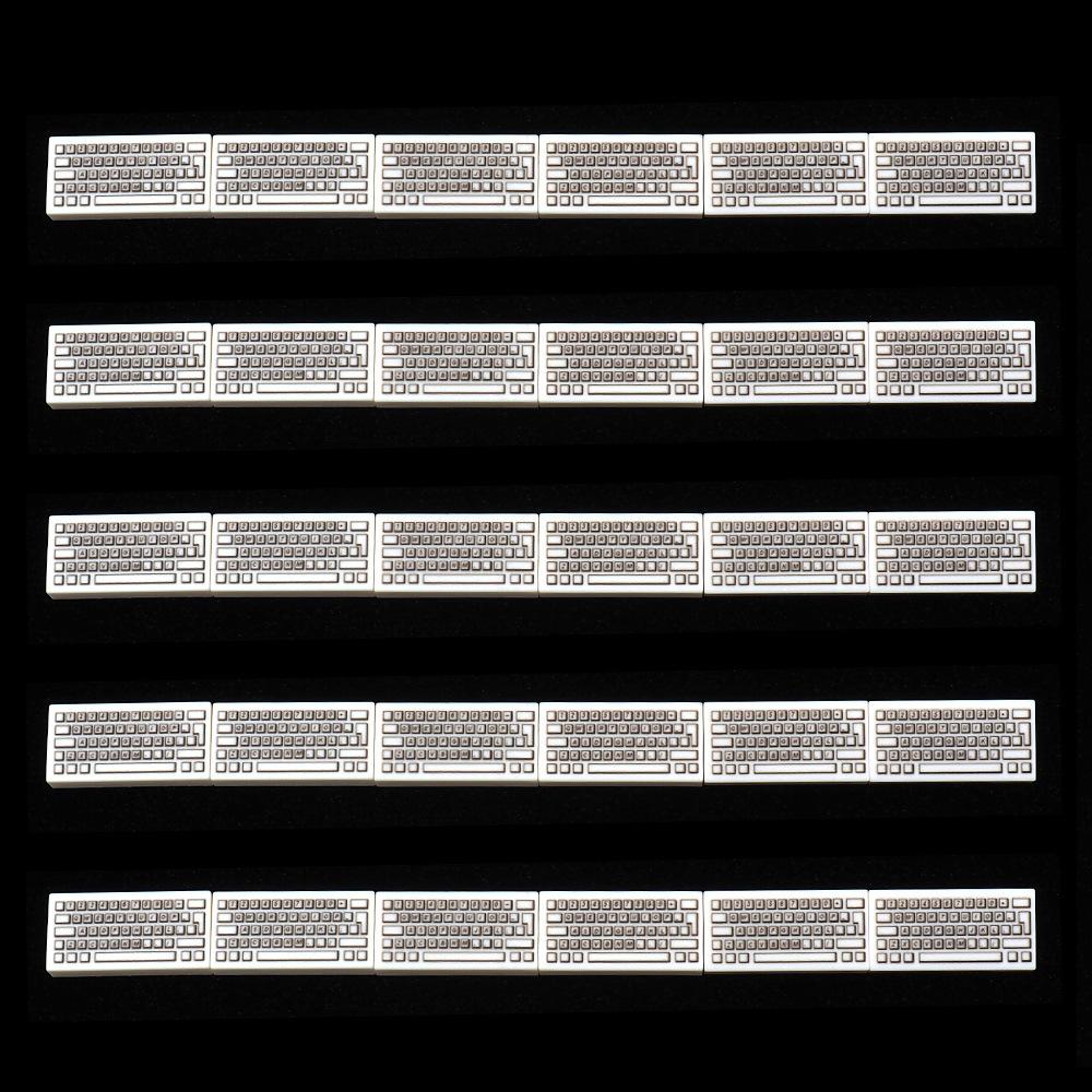 MOC 10PCS Printed 3069 1x2 Keyboard Pattern Building Blocks Computer Accessories Bricks Particle Toy Children Birthday Xmas Gift