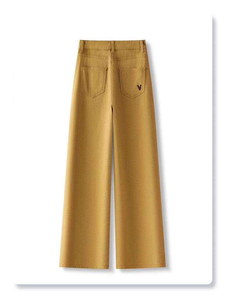 Women's 2025 Spring Off-White High-Waisted Slimming Loose-Fit Jeans