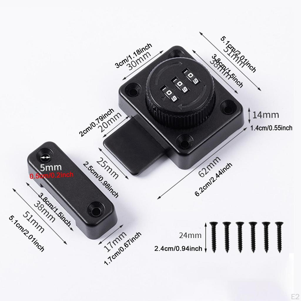 Knob Twist Hasp Lock Keyless Security for Cabinets And Doors with Combination