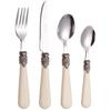 Cutlery Set - EXZACT - 24 PCS - Stainless Steel - Ivory Cream - Vintage Style