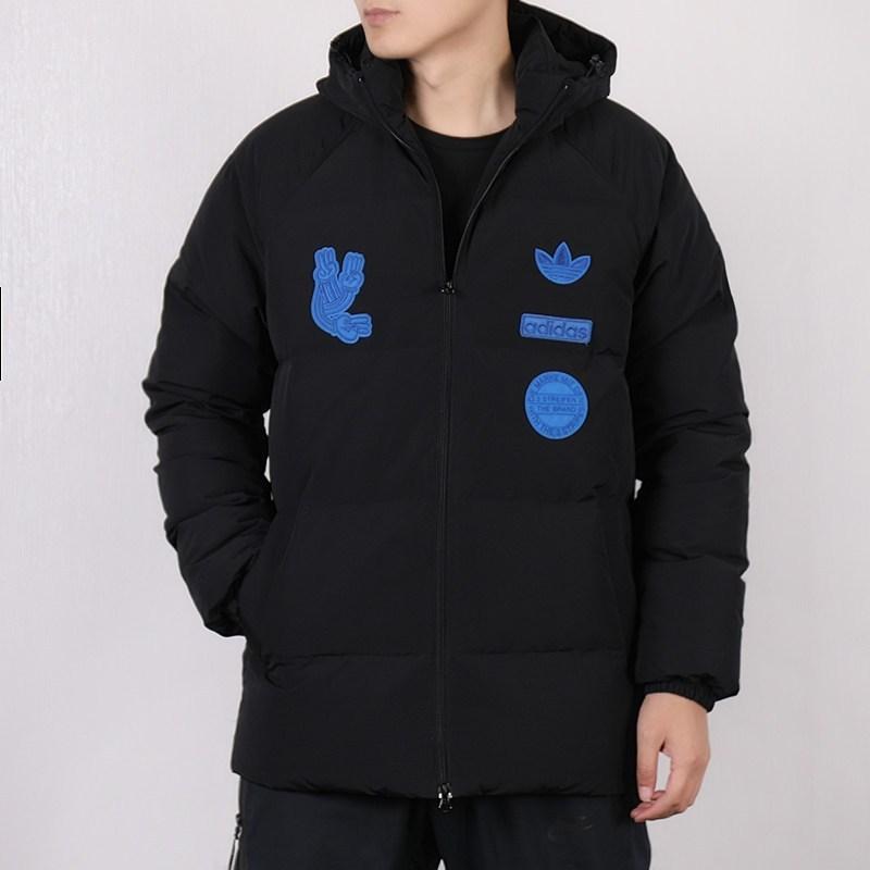 Adidas Jachetă Originală Clover Badge Casual Sport Caldă cu Glugă, Puf pentru Bărbați, Îmbrăcăminte Exterioară Neagră DP8562